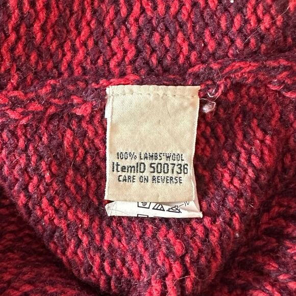 L.L. Bean 100% Lambswool Full Double Zip Knit Cardigan Sweater Size S Red Winter - Picture 5 of 13
